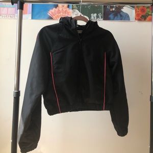 Cropped Windbreaker/Neon Pink Lined